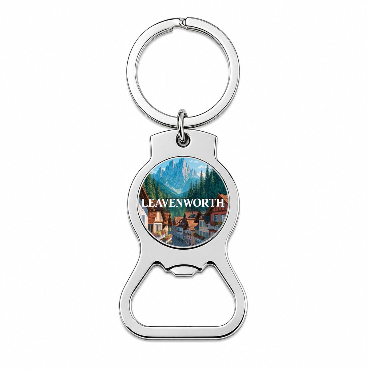 Leavenworth Washington Travel Bottle Opener Keychain