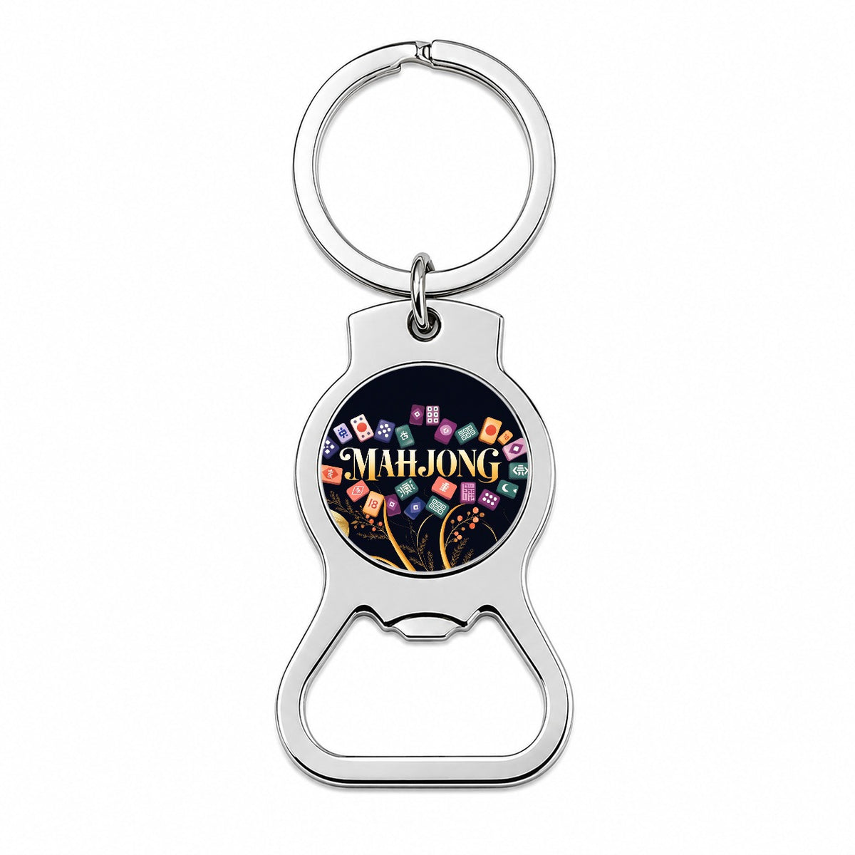 Mahjong Game Tiles Elegant Bottle Opener Keychain
