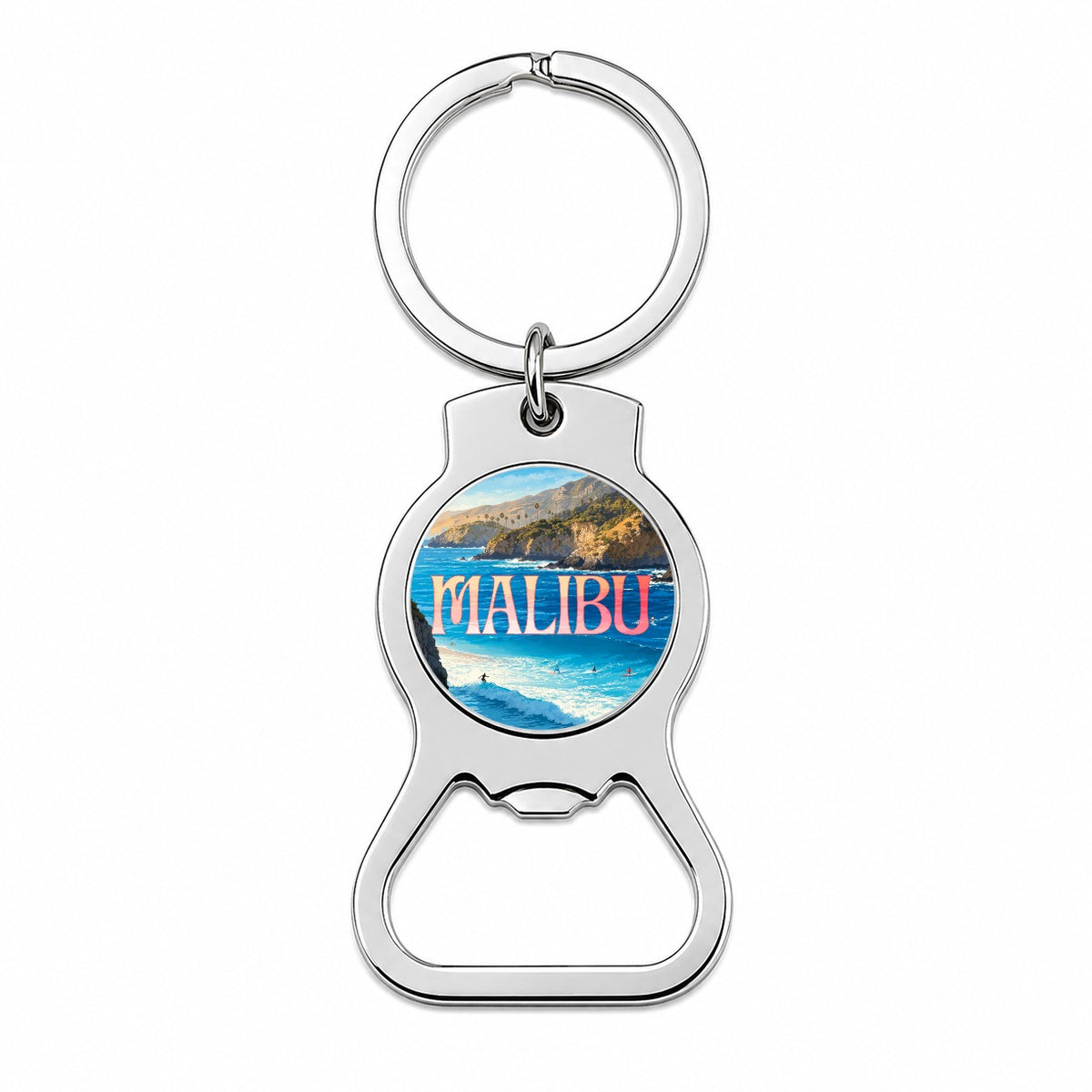 Malibu California Travel Ocean Bottle Opener Keychain