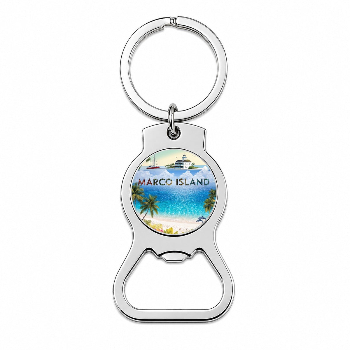 Marco Island Florida Travel Bottle Opener Keychain