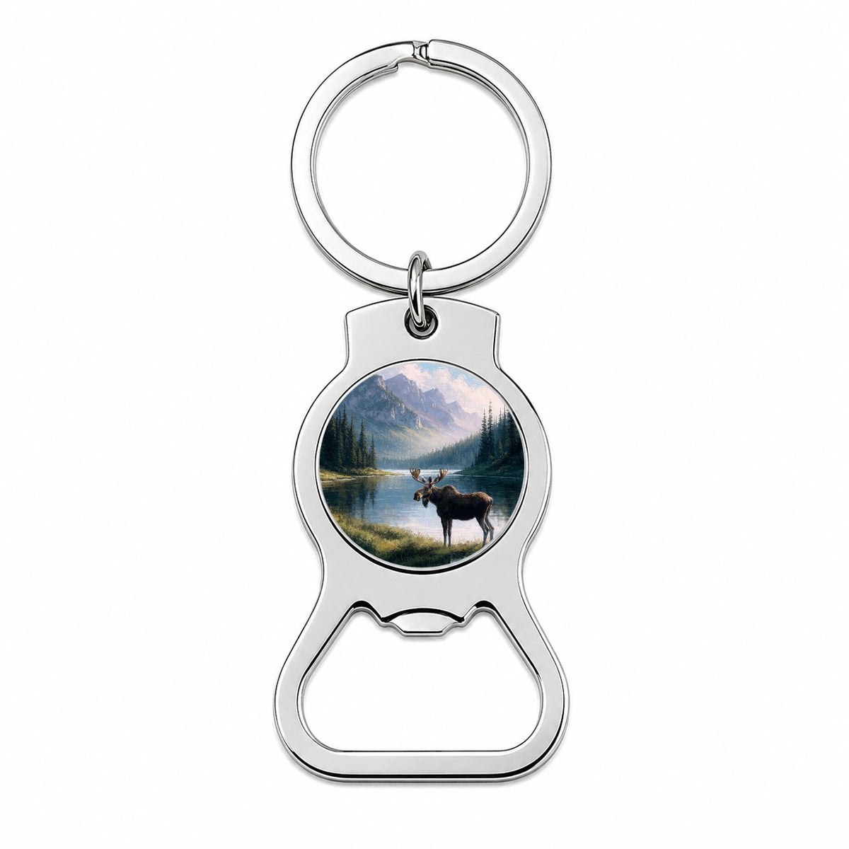 Moose Mountain Lake Bottle Opener Keychain