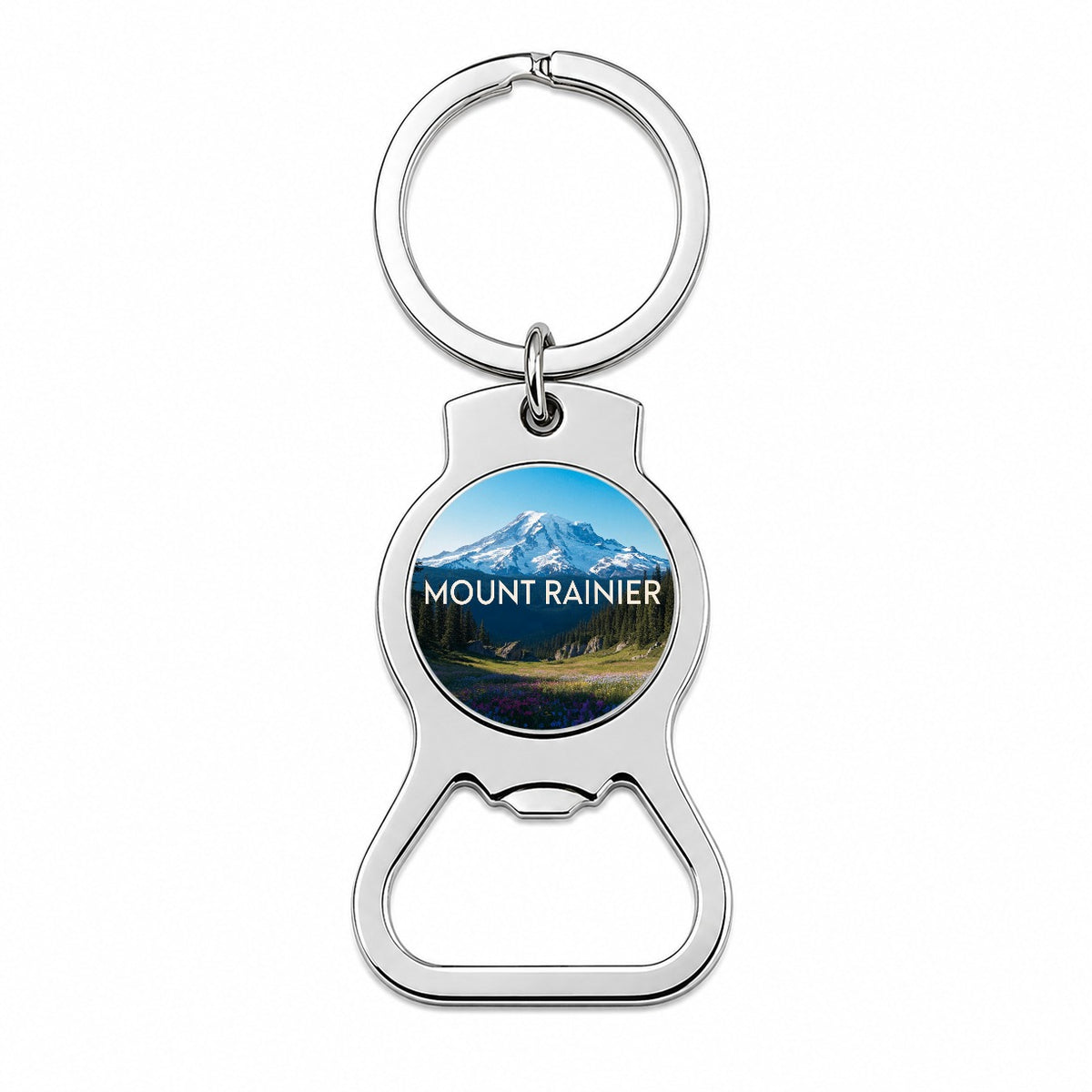 Mount Rainier Washington Travel Bottle Opener Keychain