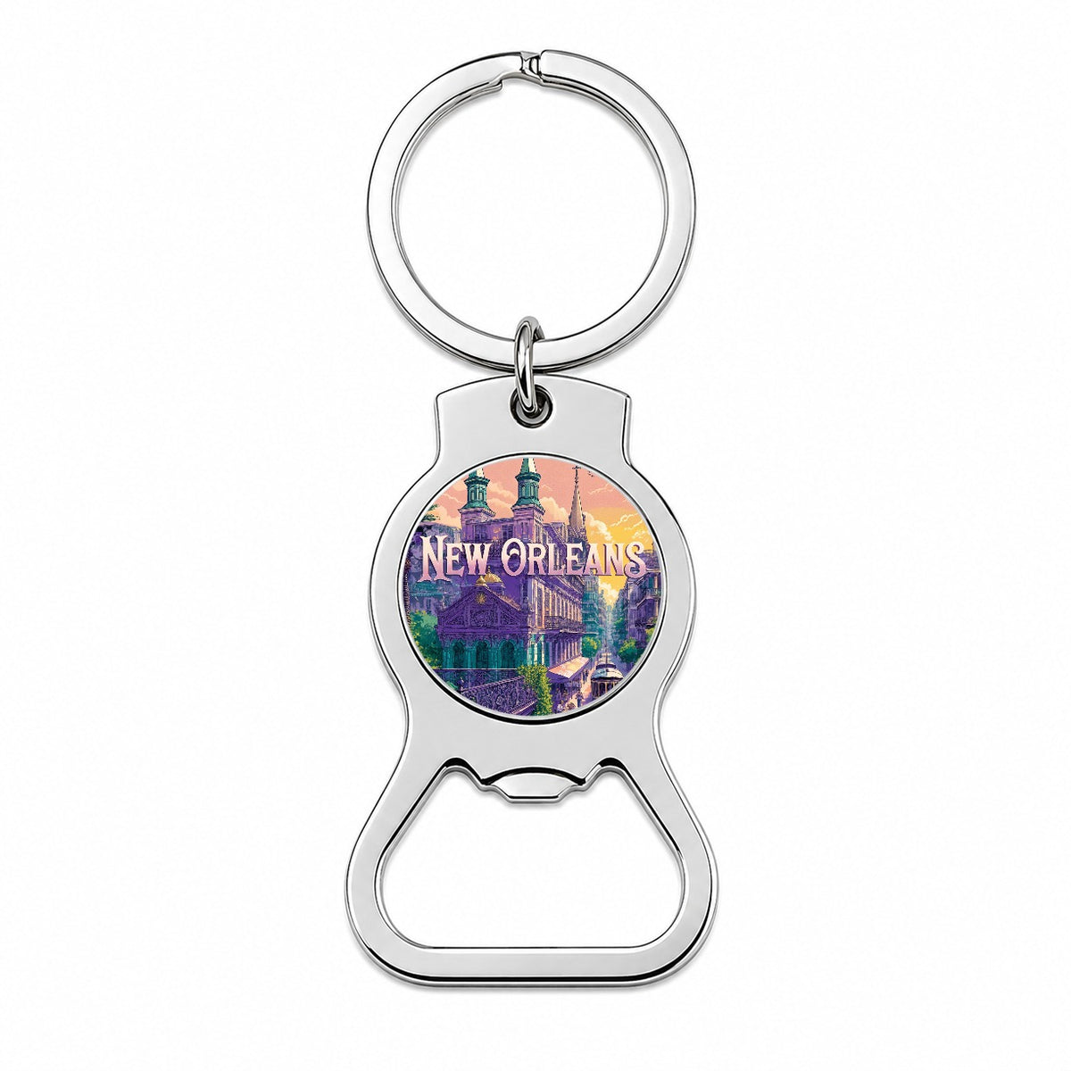 New Orleans Louisiana Travel City Bottle Opener Keychain