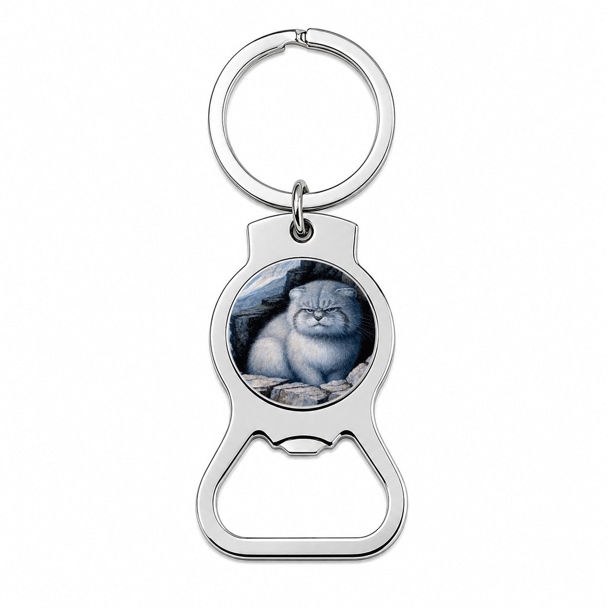 Pallas Cat Mountains Bottle Opener Keychain