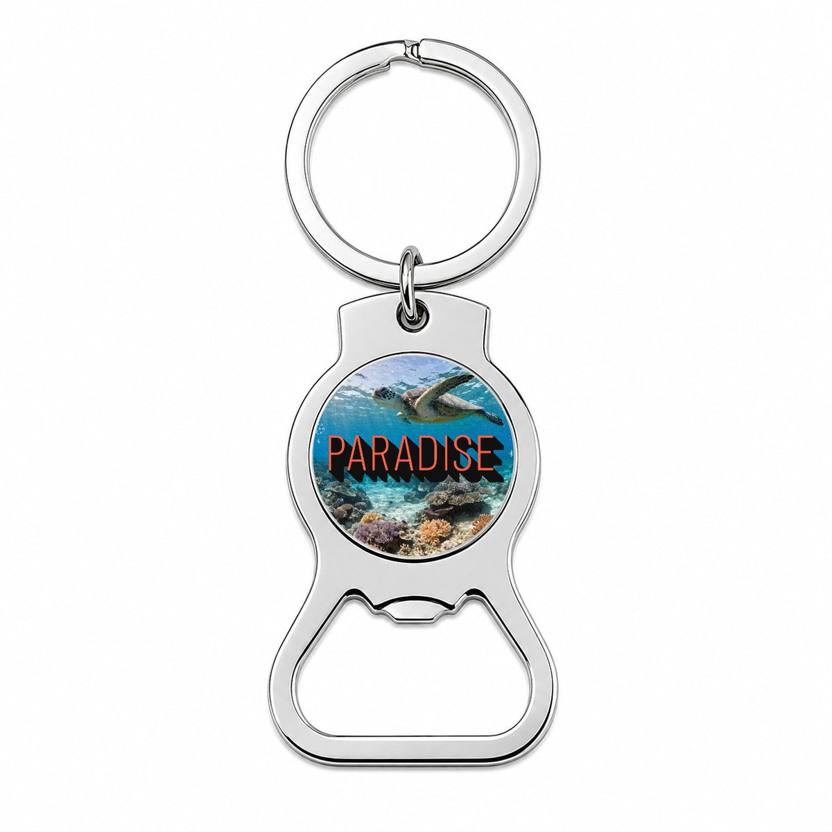 Paradise Ocean Swimming Turtle Bottle Opener Keychain