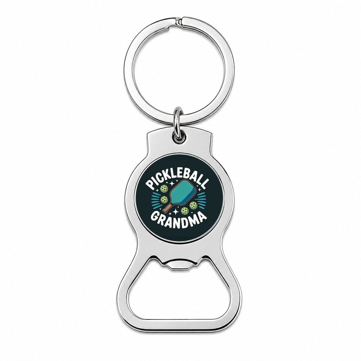 Pickleball Grandma Bottle Opener Keychain