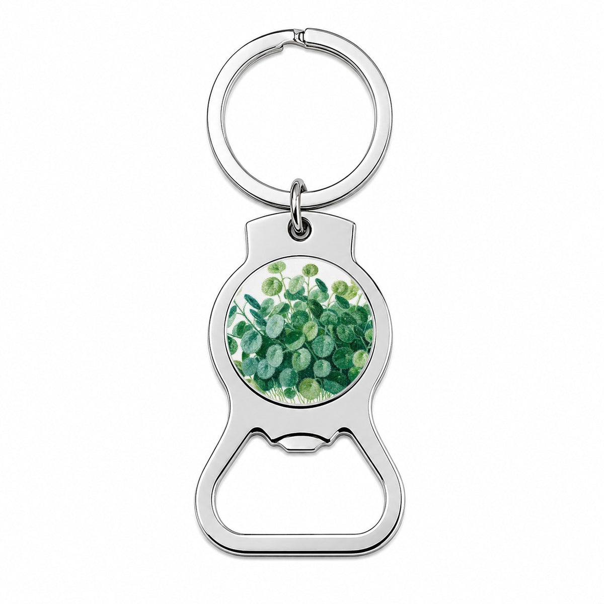 Pilea Chinese Money Plant Bottle Opener Keychain