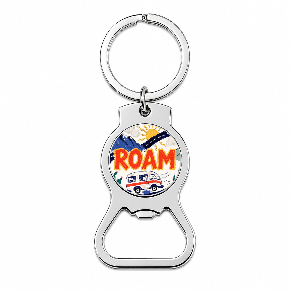 Roam Retro Camper Bottle Opener Keychain
