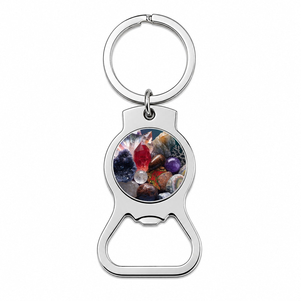 Rockhounding Crystals Geology Bottle Opener Keychain