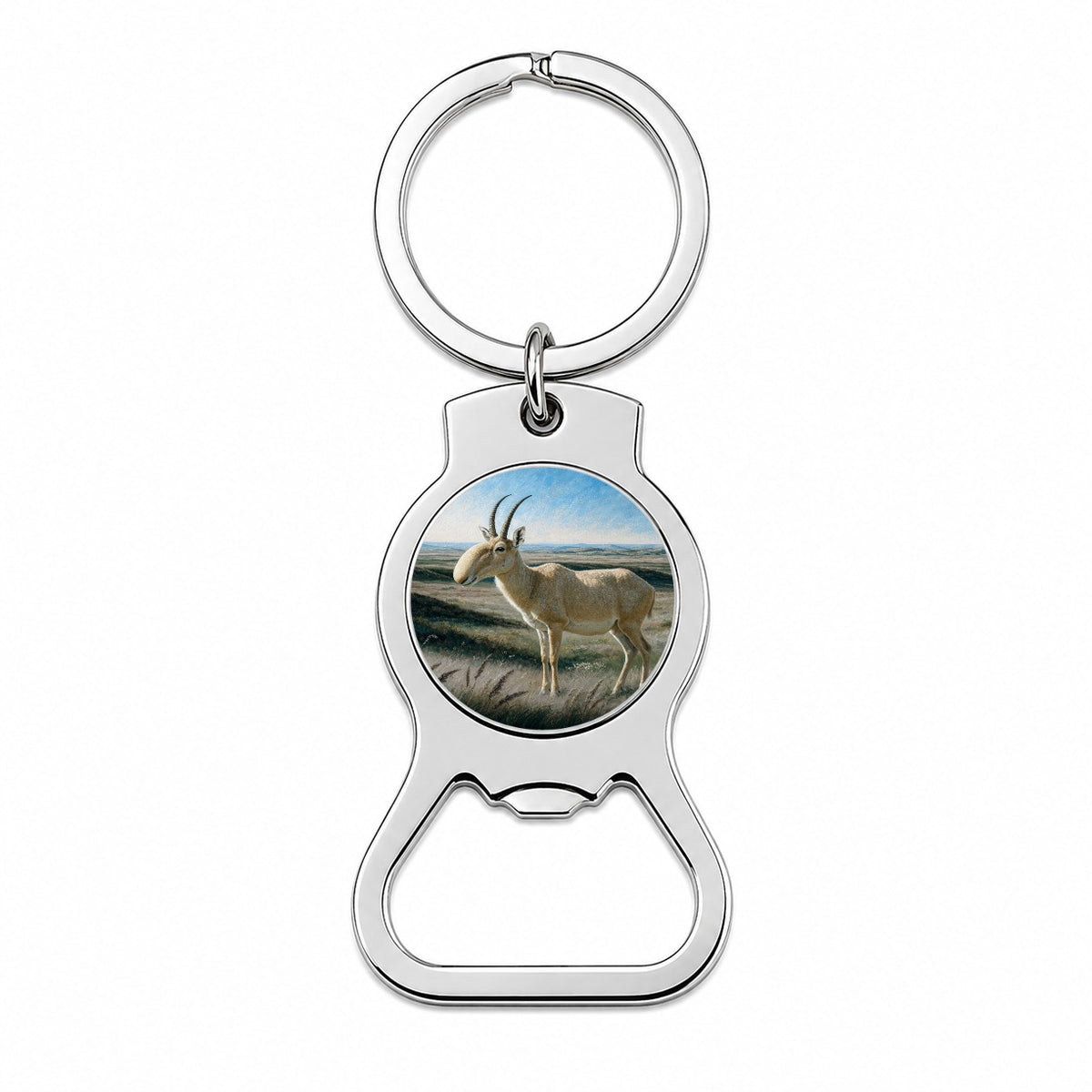 Saiga Antelope Steppe Bottle Opener Keychain