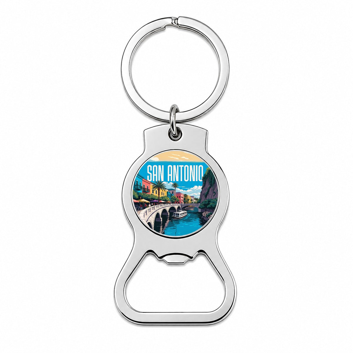 San Antonio Texas Travel Bottle Opener Keychain