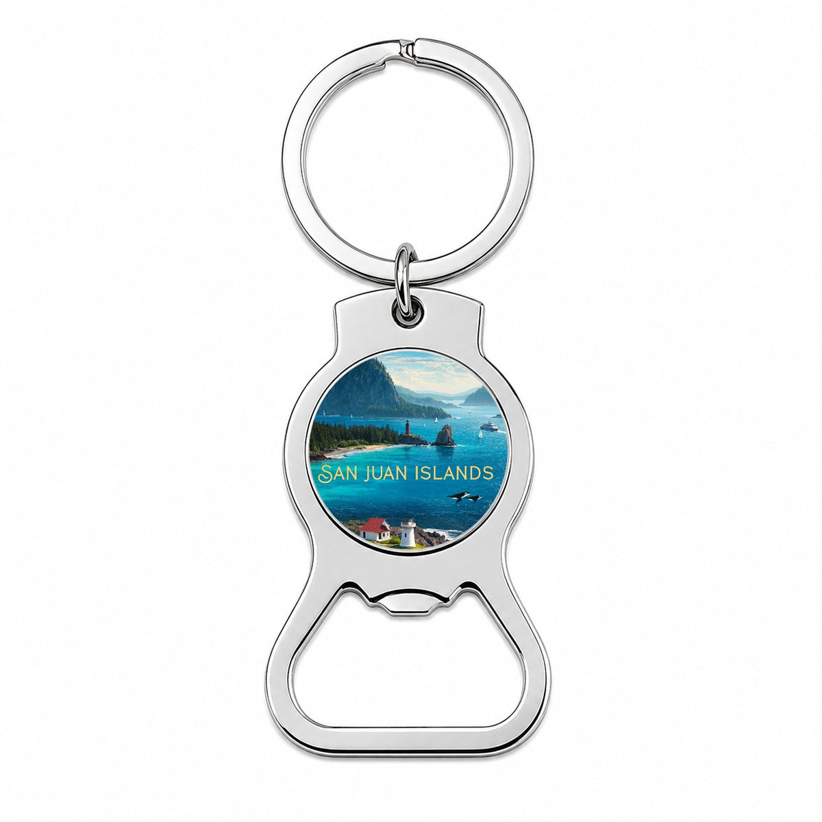 San Juan Islands Washington Travel Bottle Opener Keychain