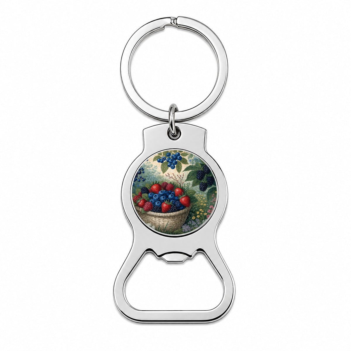 Summer Berry Picking Bottle Opener Keychain
