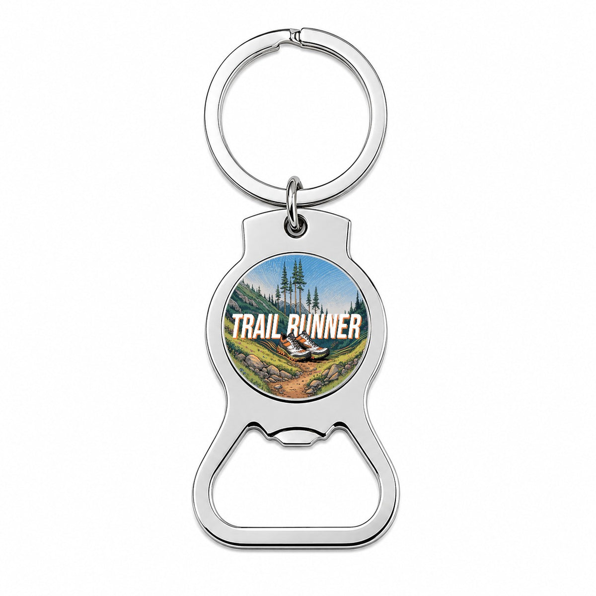 Trail Runner Running Bottle Opener Keychain
