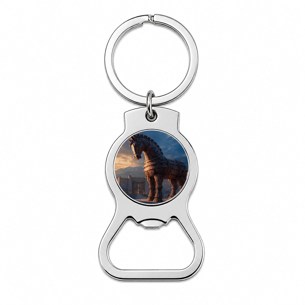 Trojan Horse Ancient Troy Greek Bottle Opener Keychain