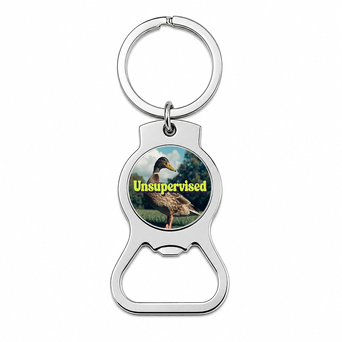 Unsupervised Duck Funny Bottle Opener Keychain
