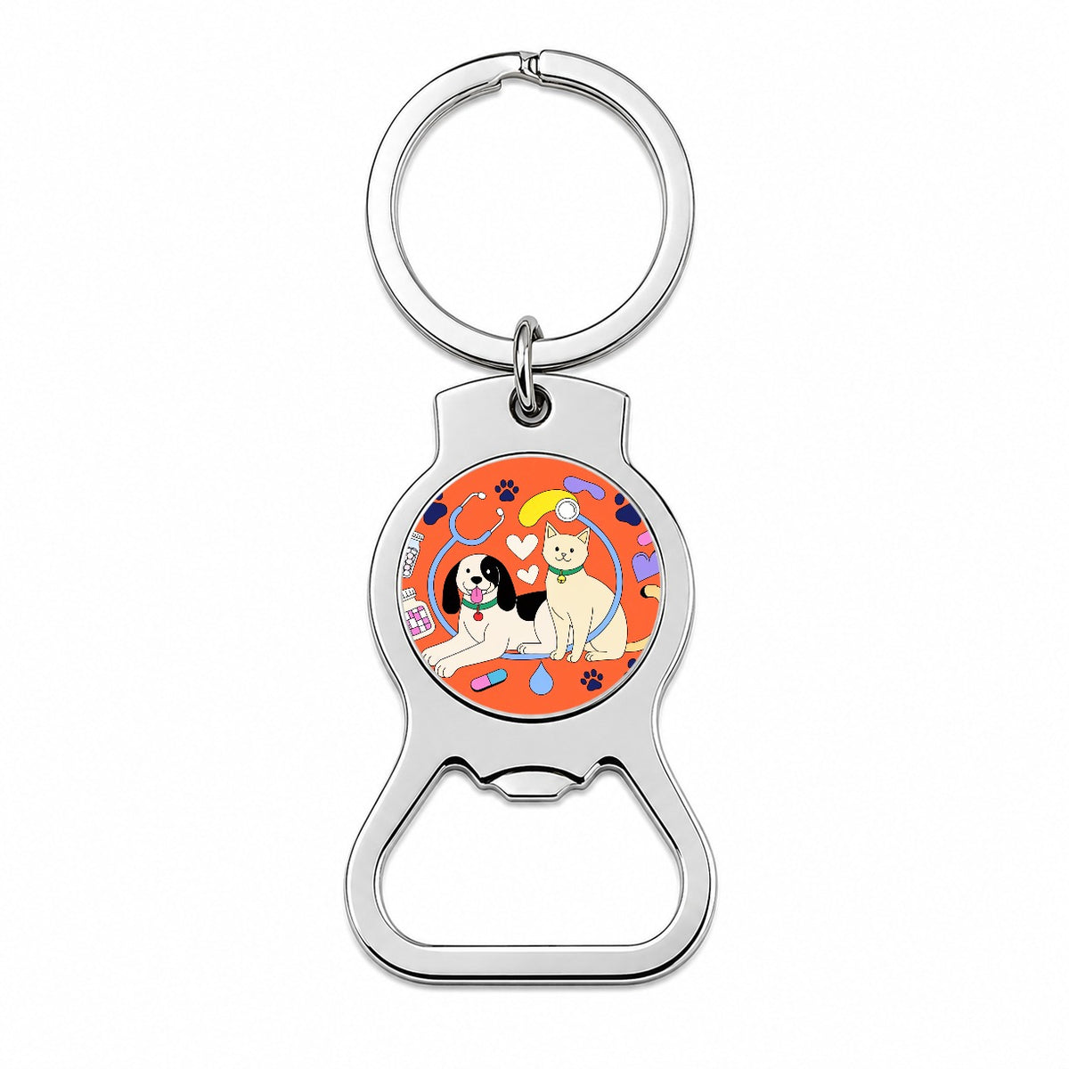 Veterinarian Animal Lover Bottle Opener Keychain