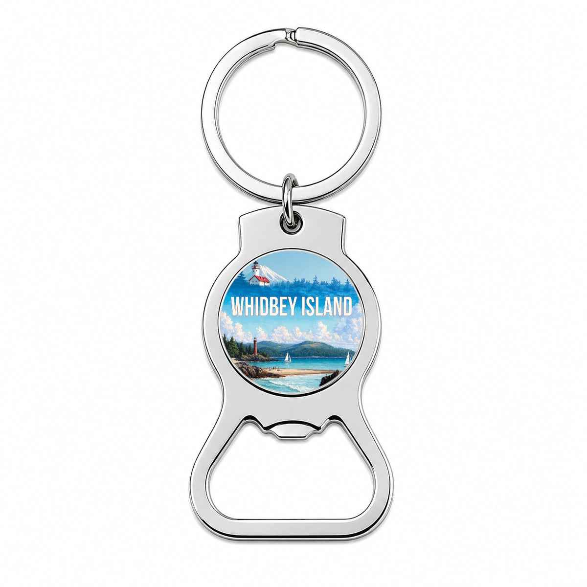 Whidbey Island Washington Travel Bottle Opener Keychain