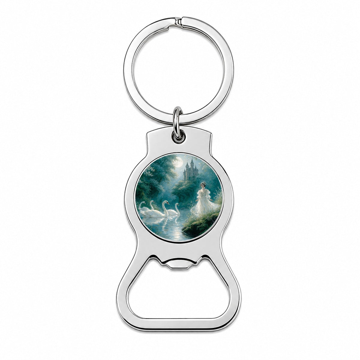 Wild Swans Fairy Tale Bottle Opener Keychain
