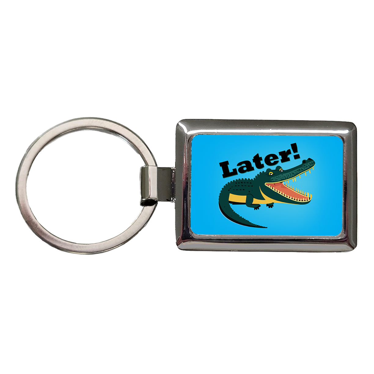 Alligator Later Gator Funny Rectangle Metal Keychain