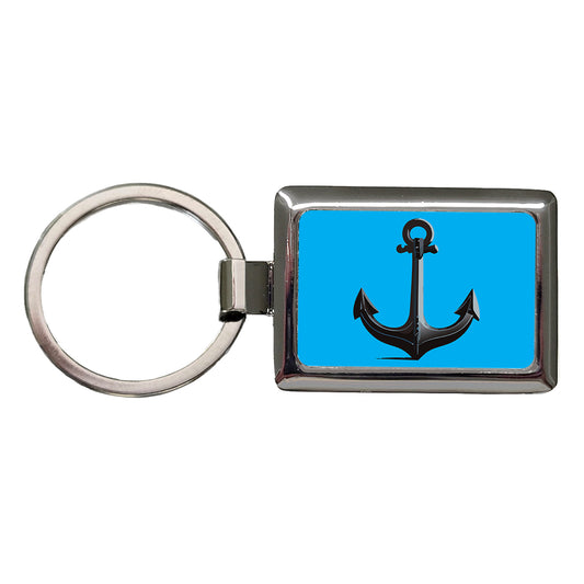 Anchor Boat Cruise Ship Sailing Rectangle Metal Keychain