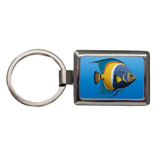 Angelfish Angel Fish Ocean Fresh Water Rectangle Metal Keychain
