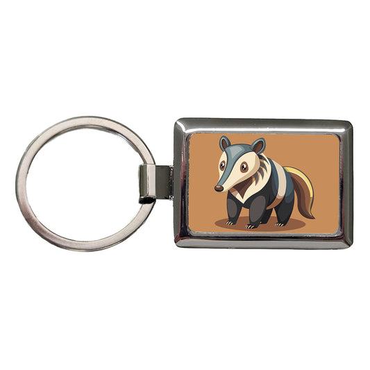 Anteater Animal Rectangle Metal Keychain
