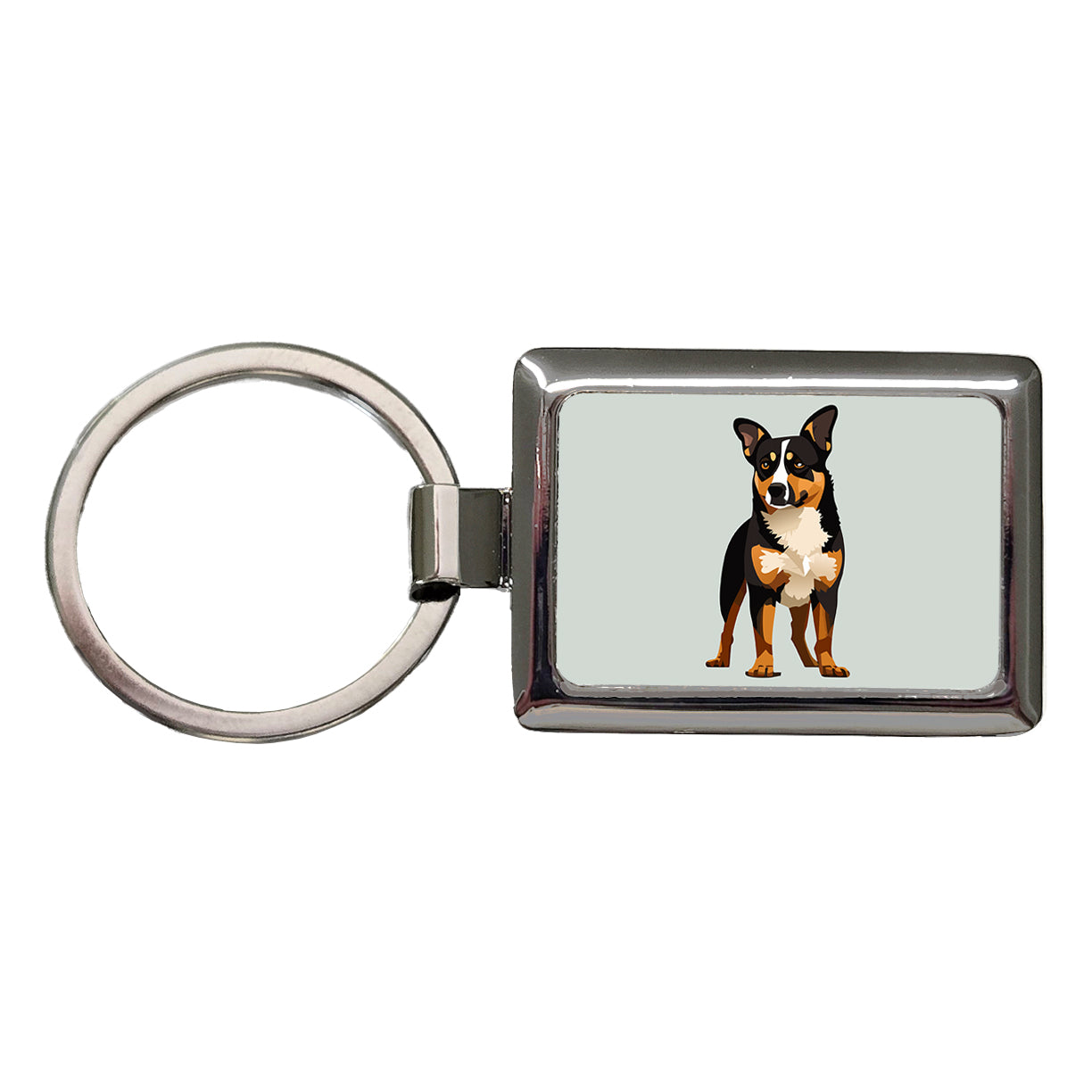 Australian Cattle Dog Standing Rectangle Metal Keychain