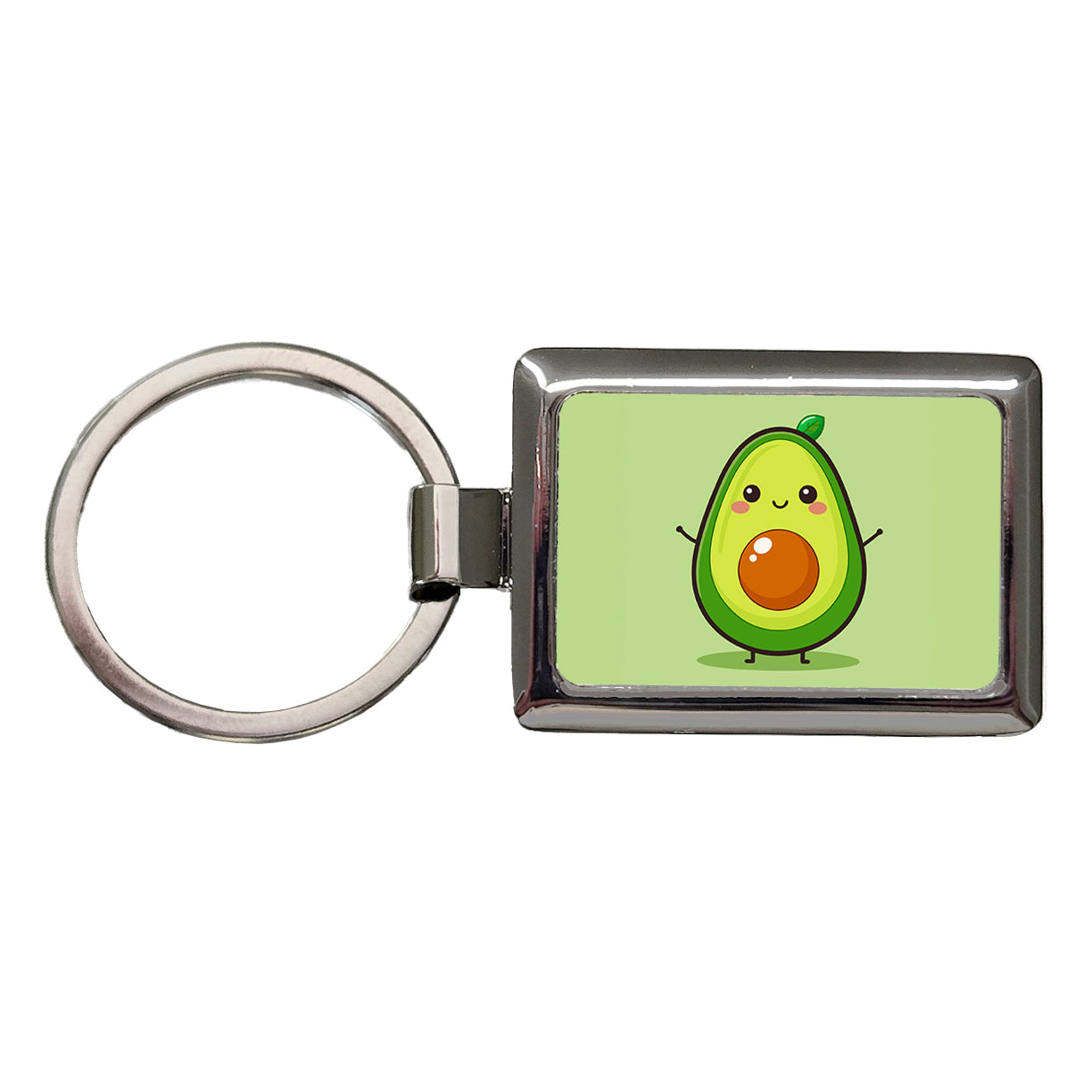 Avocado Cute Rectangle Metal Keychain