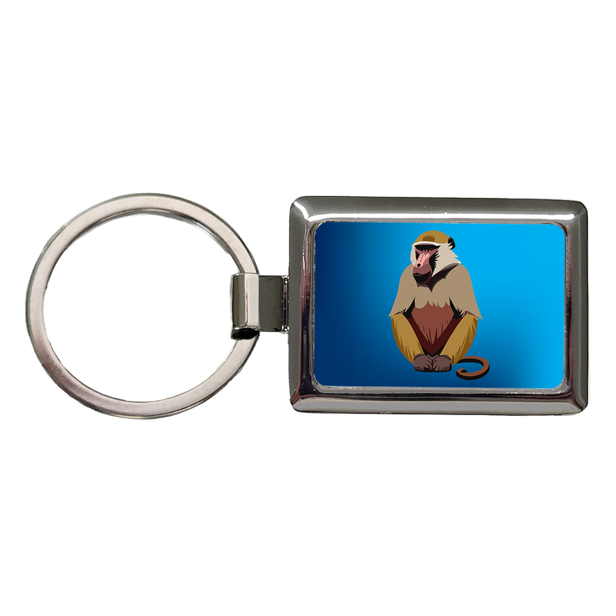 Baboon Primate Africa Rectangle Metal Keychain