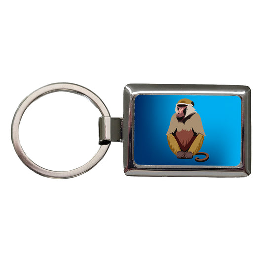 Baboon Primate Africa Rectangle Metal Keychain