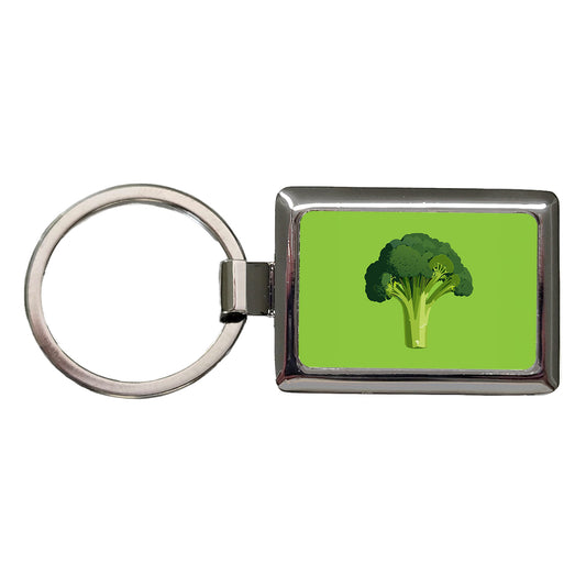 Broccoli Vegetable Vegan Vegetarian Rectangle Metal Keychain
