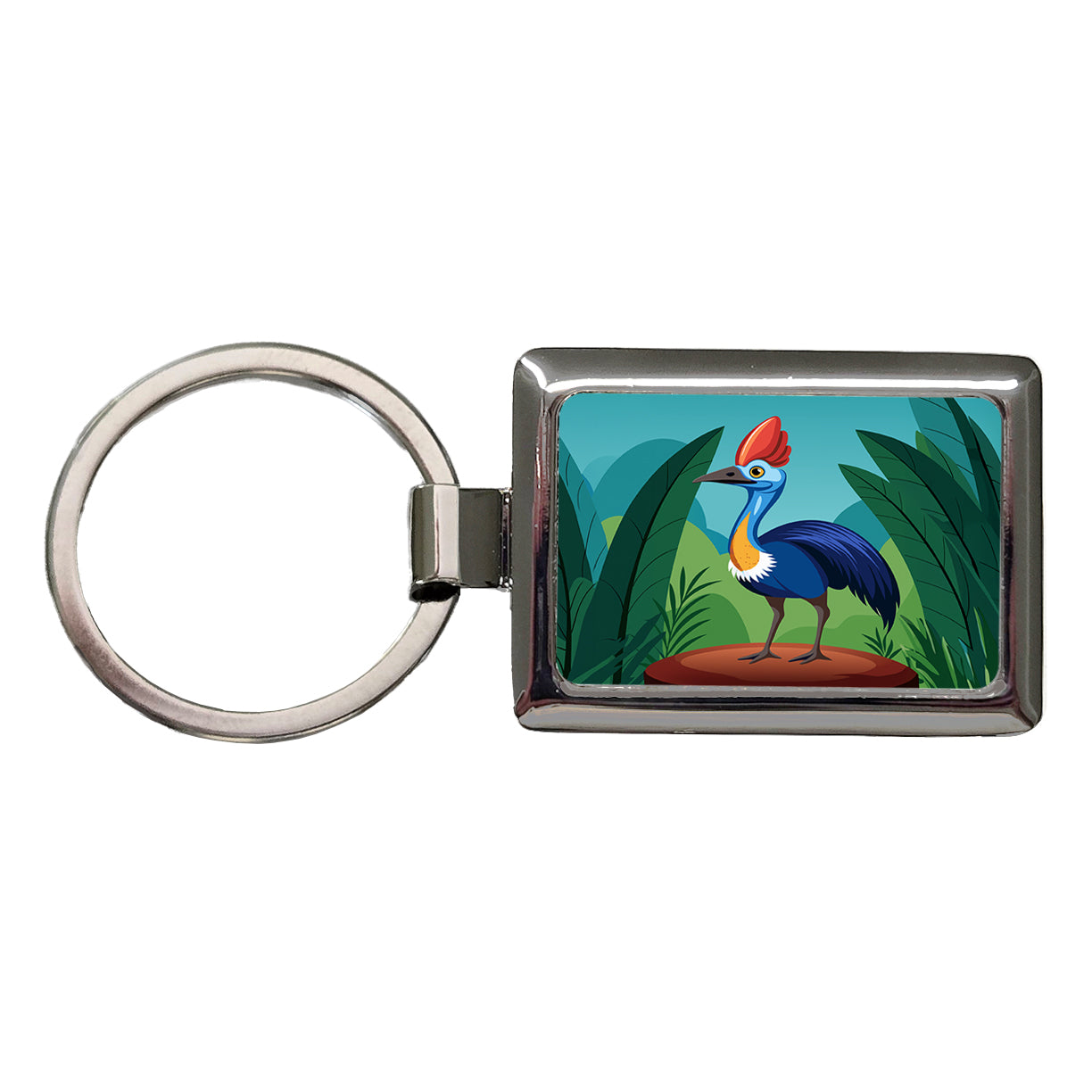 Cassowary Flightless Bird Australian Rectangle Metal Keychain