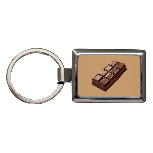 Chocolate Bar Candy Rectangle Metal Keychain