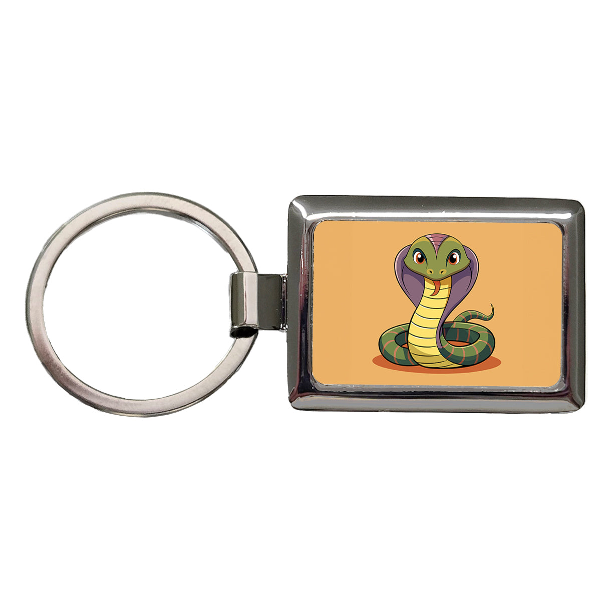 Cobra Snake Cute Rectangle Metal Keychain