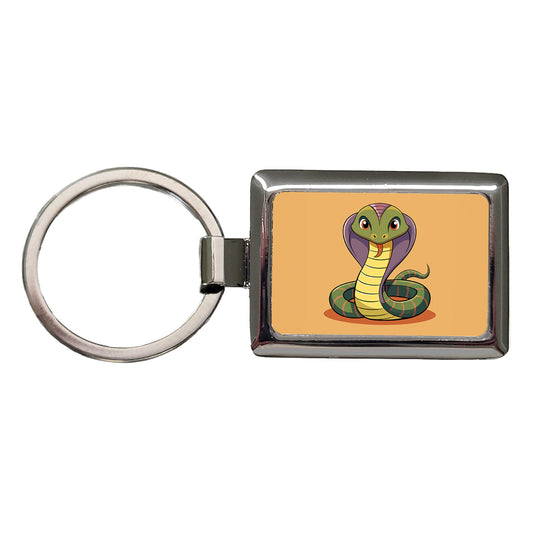 Cobra Snake Cute Rectangle Metal Keychain