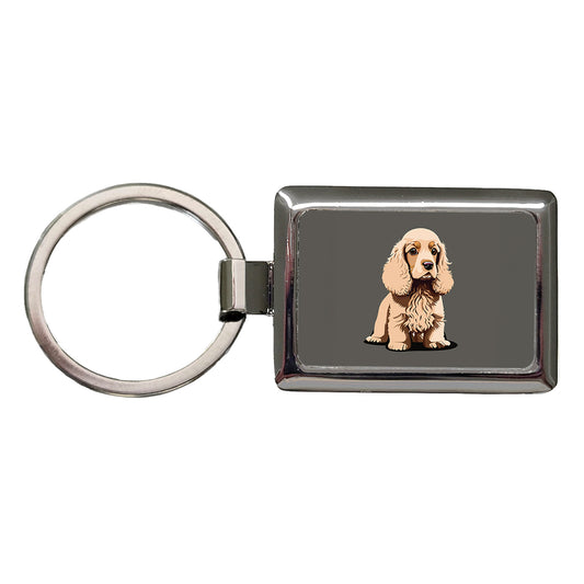 Cocker Spaniel Standing Rectangle Metal Keychain