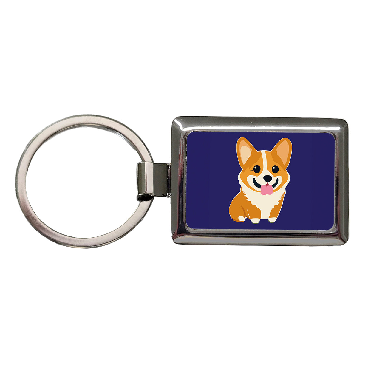 Corgi Dog Sweet Rectangle Metal Keychain