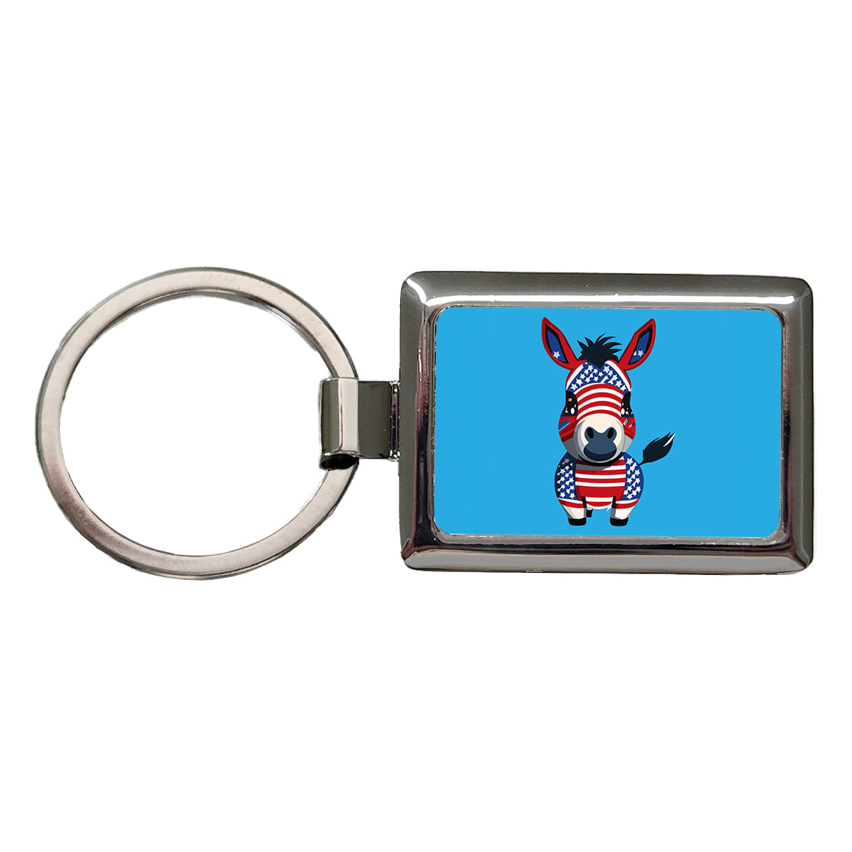 Democrat Donkey Patriotic Liberal Vote Cute Rectangle Metal Keychain