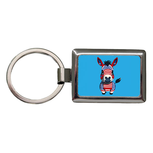 Democrat Donkey Patriotic Liberal Vote Cute Rectangle Metal Keychain