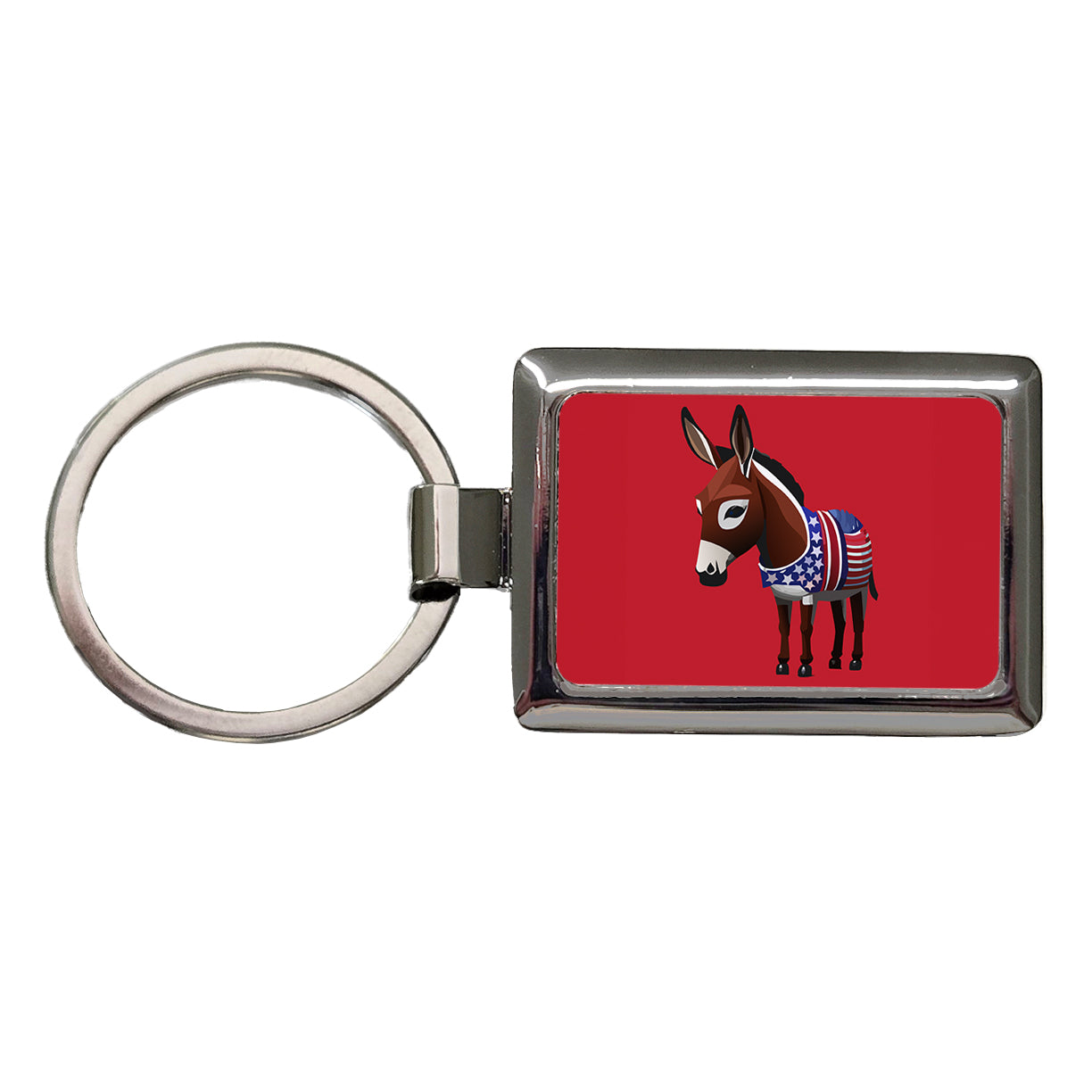 Democrat Donkey Patriotic Liberal Vote Rectangle Metal Keychain