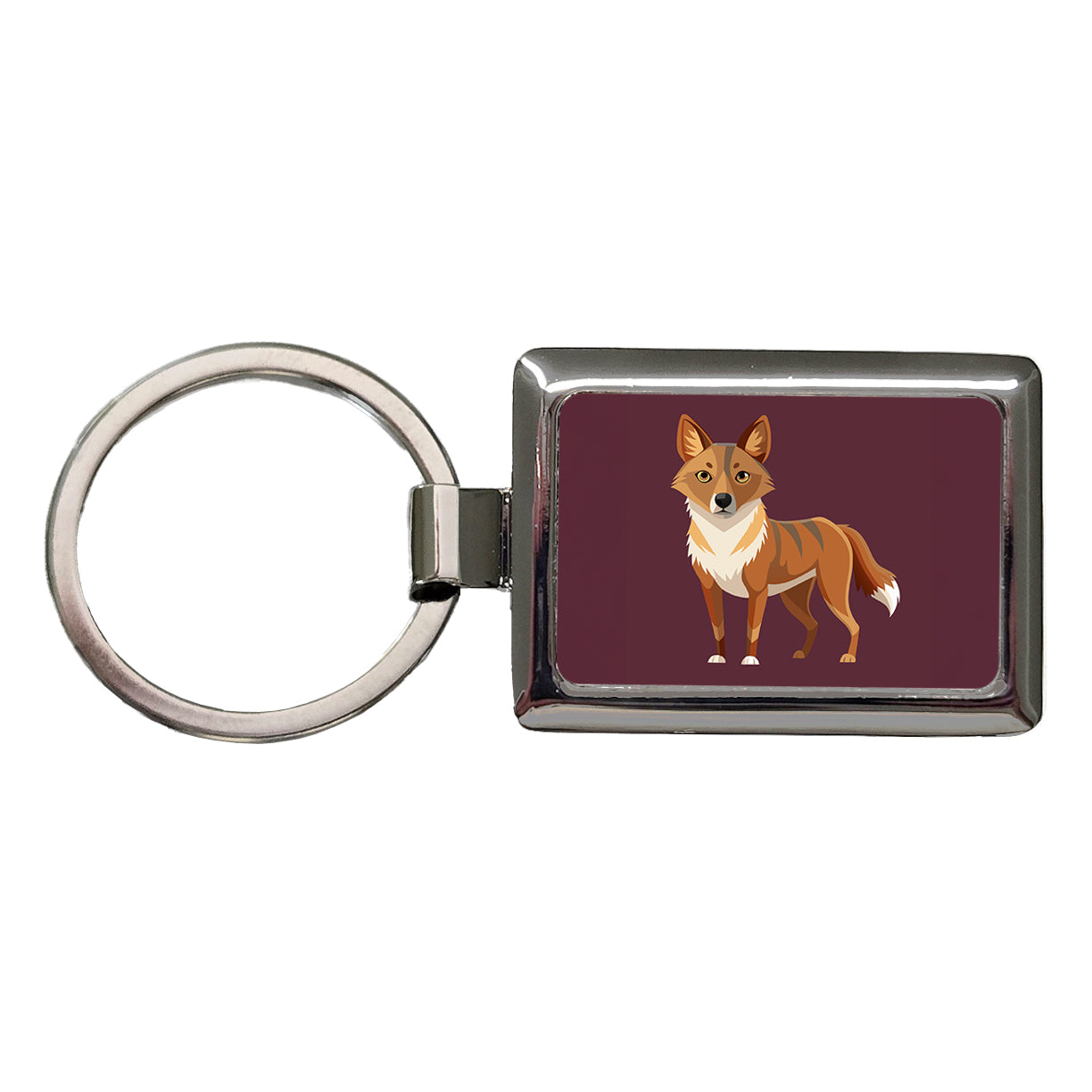 Dingo Australian Dog Animal Rectangle Metal Keychain