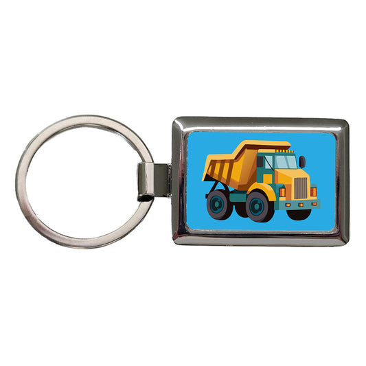Dump Truck Cute Rectangle Metal Keychain