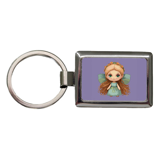 Fairy Cottagecore Pixie Rectangle Metal Keychain