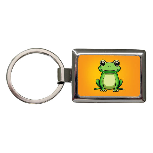 Frog Sweet Rectangle Metal Keychain