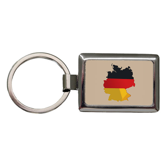 Germany German Flag Country Shape Rectangle Metal Keychain