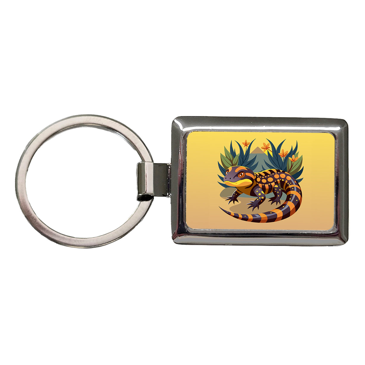 Gila Monster Rectangle Metal Keychain