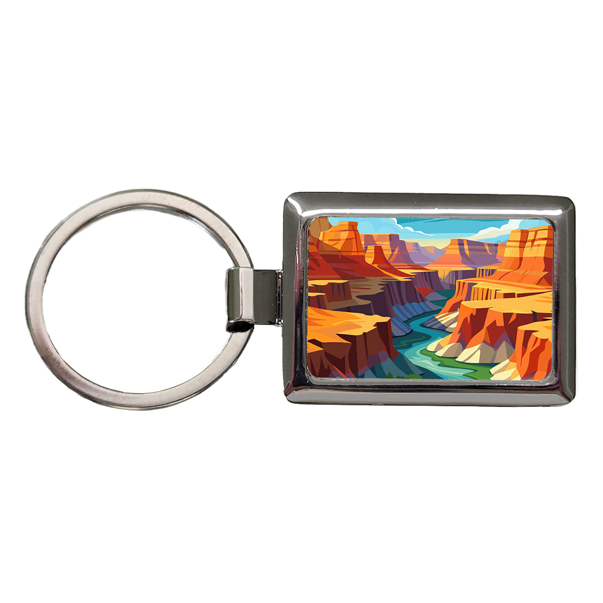 Grand Canyon Travel Rectangle Metal Keychain