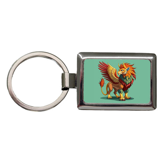 Griffin Greek Mythology Rectangle Metal Keychain