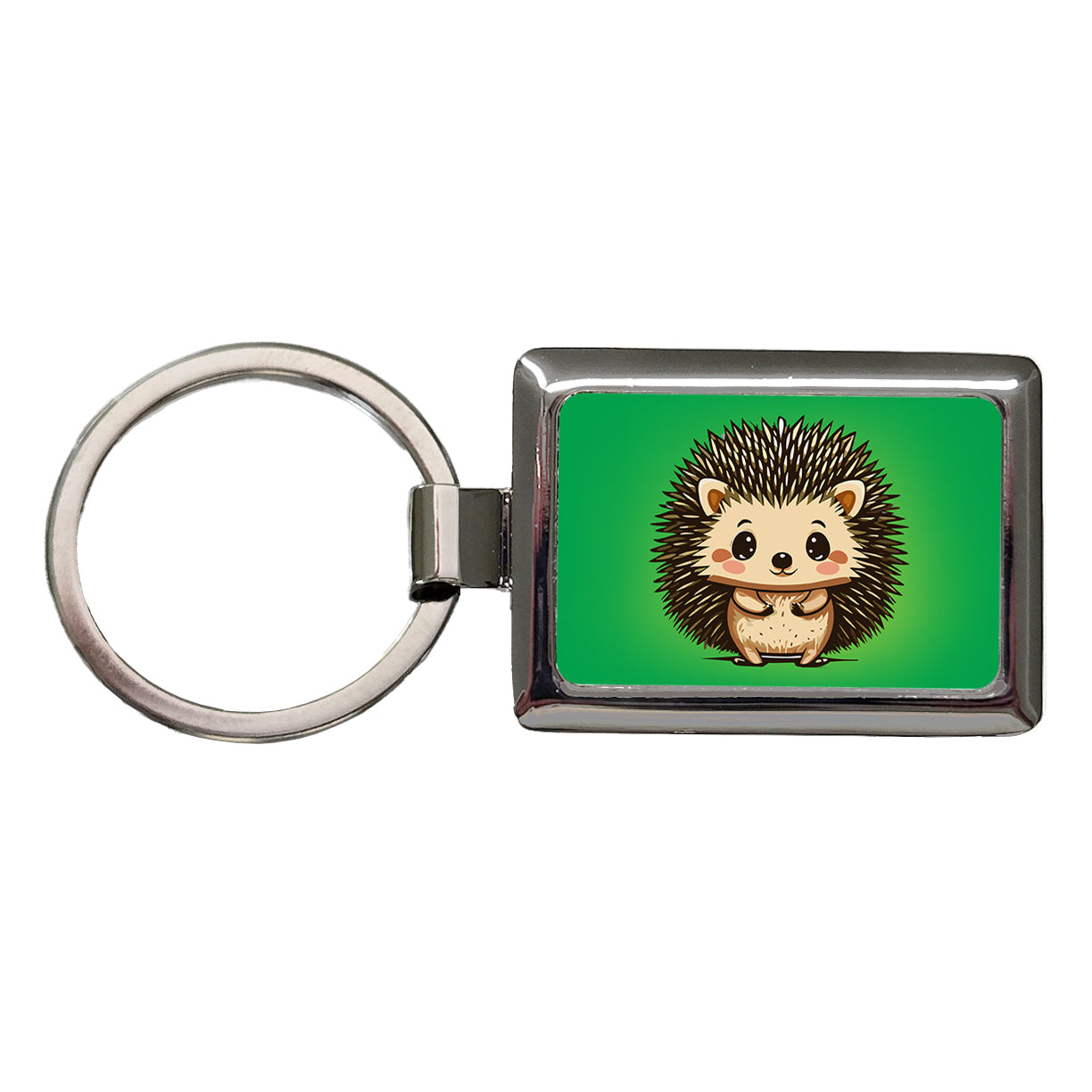 Hedgehog Cute Rectangle Metal Keychain